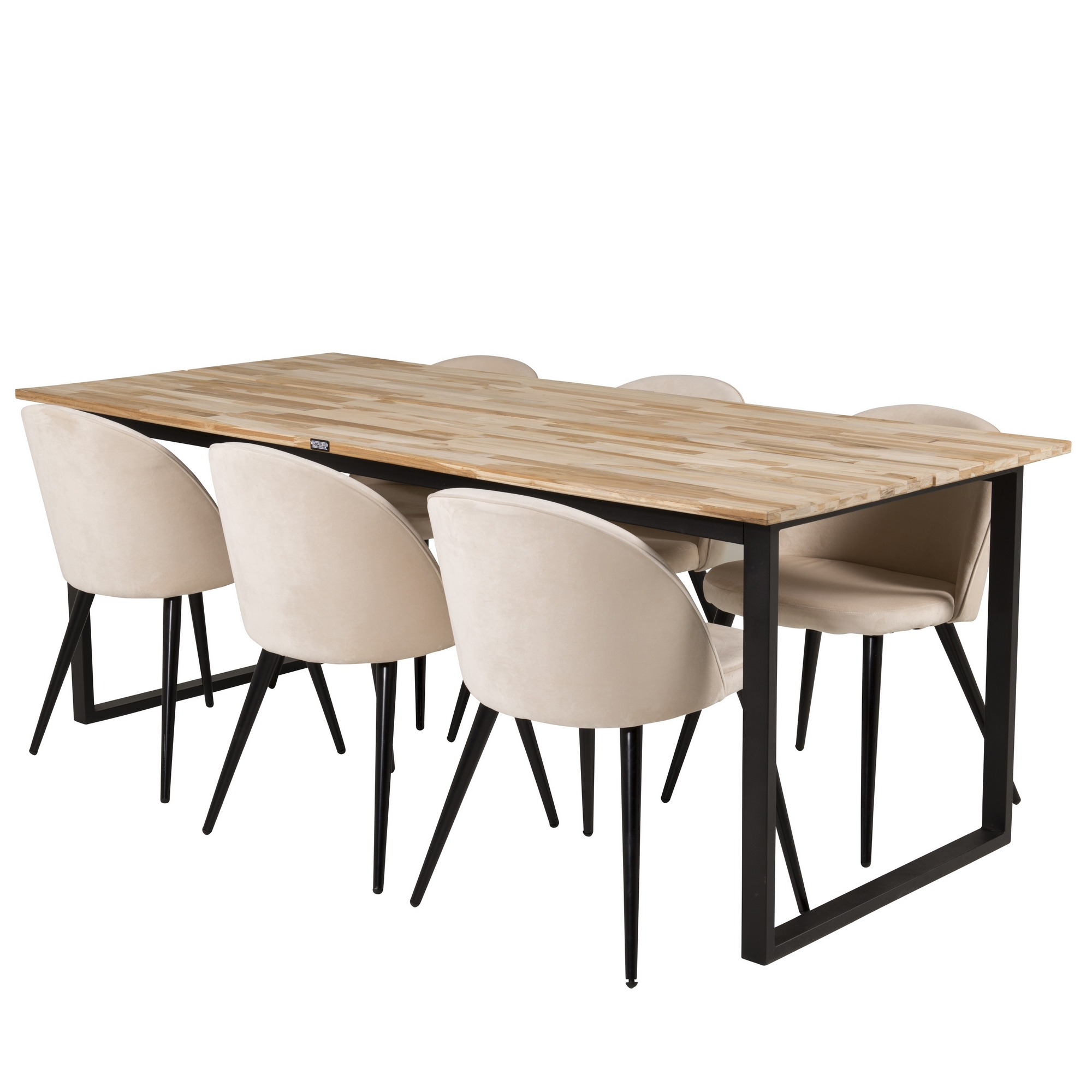 Matgrupp Venture Home Cirebon med 6 Velvet Stolar