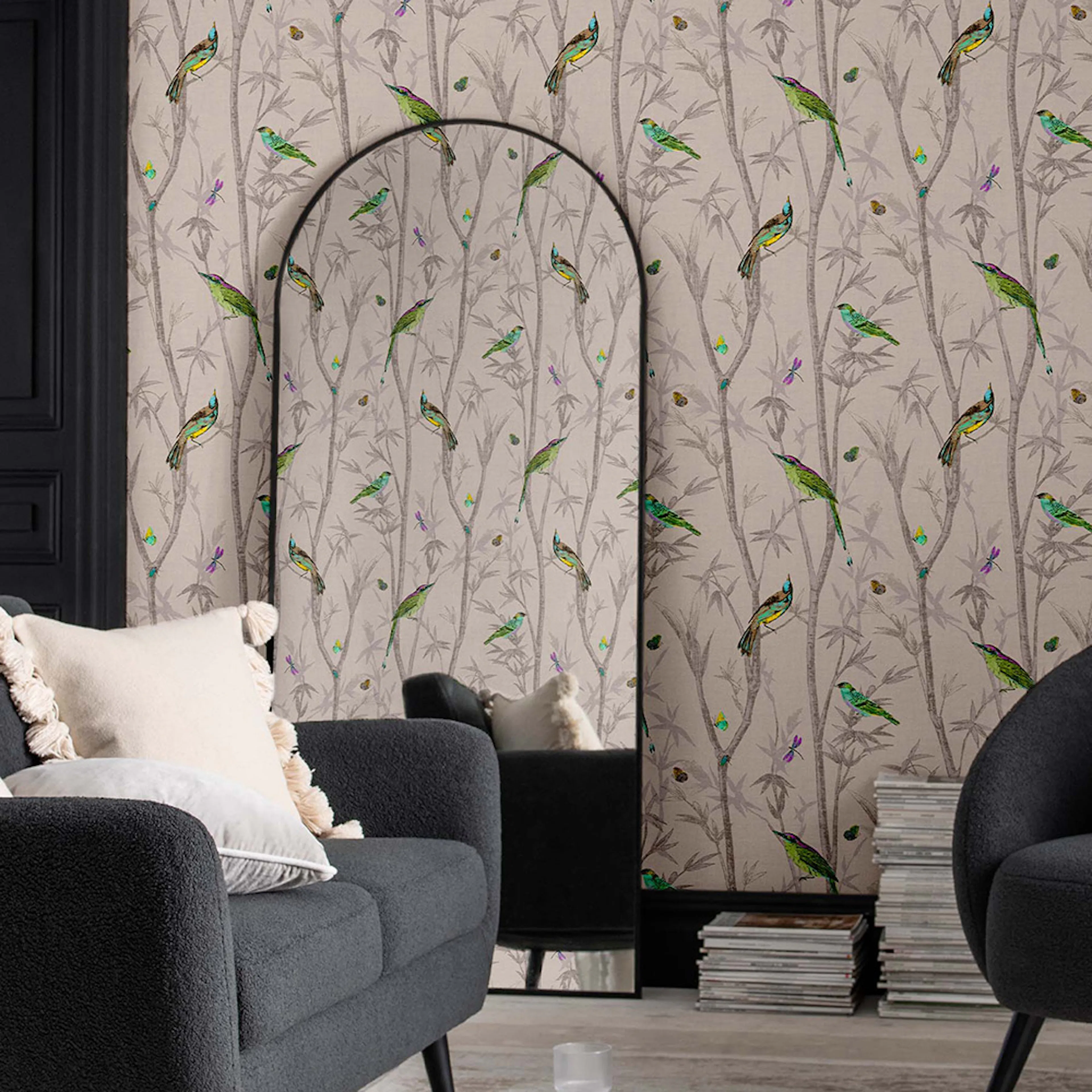 Tapet NEXT Chinoiserie Bird Trail Natural