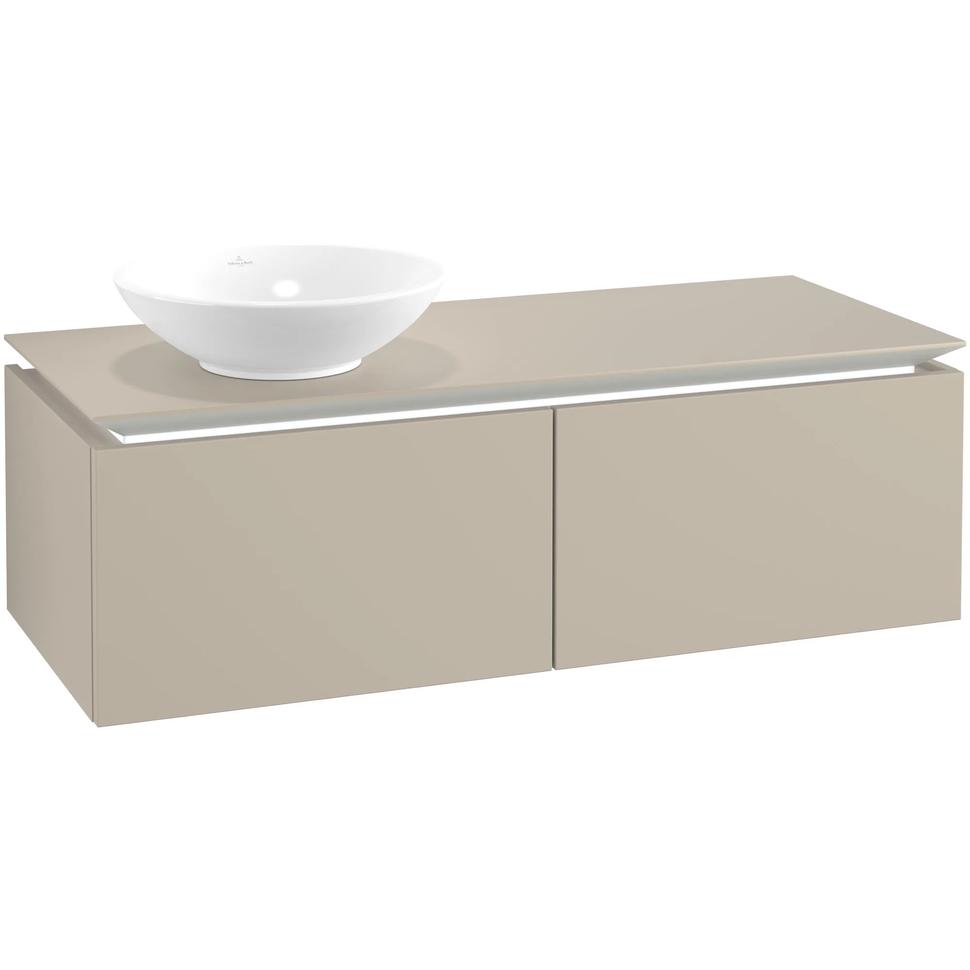 Tvättställsskåp Villeroy & Boch Legato Kompakt 1200 med 2 Lådor för Ocentrerat Ytmonterat Tvättställ