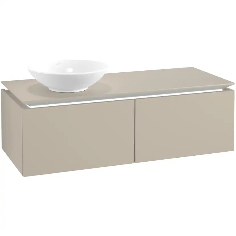 Tvättställsskåp Villeroy & Boch Legato Kompakt 1200 med 2 Lådor för Ocentrerat Ytmonterat Tvättställ