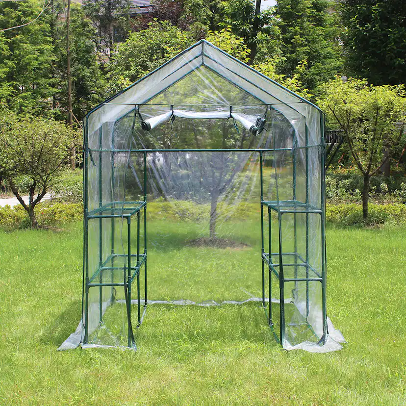Plastväxthus Metalcraft 8 hyllor Transparent
