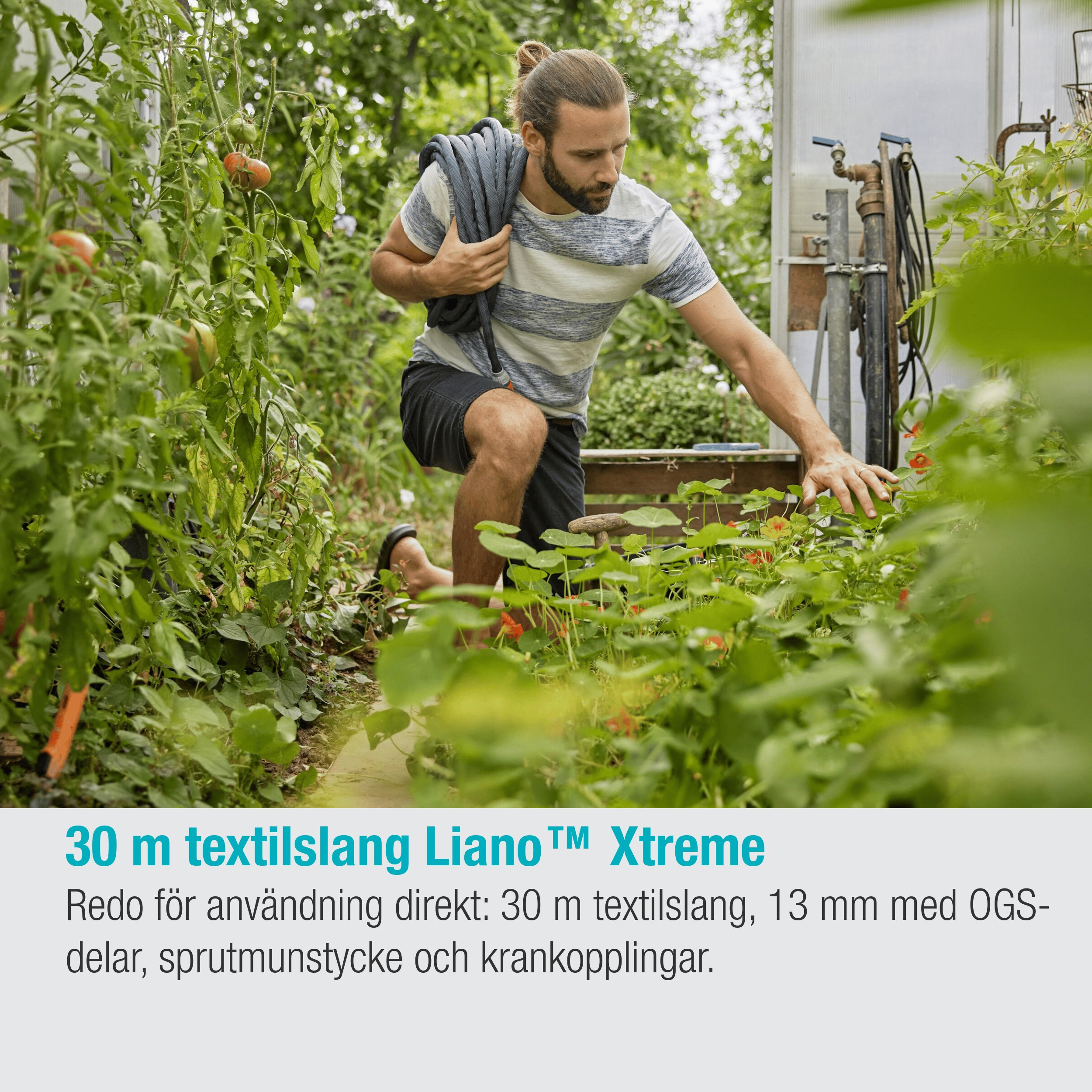 Textilslang Gardena Liano Xtreme 30 m Set med Strålmunstycke