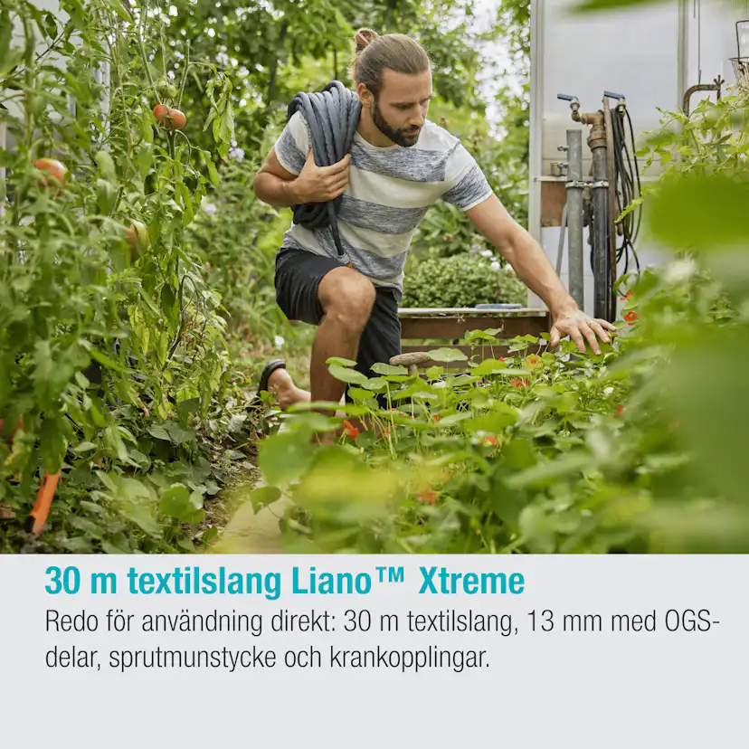 Textilslang Gardena Liano Xtreme 30 m Set med Strålmunstycke