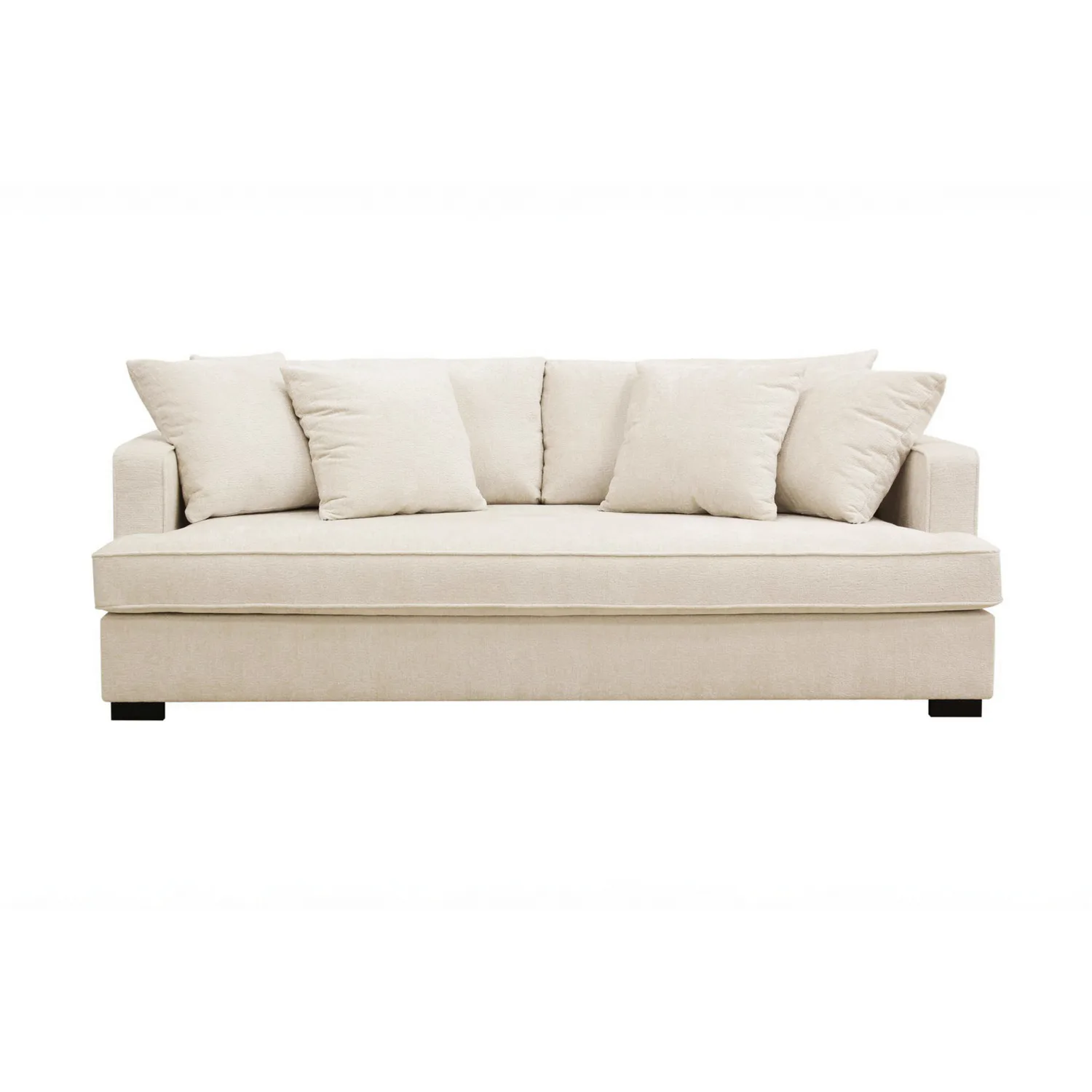 Rossita 3-sits Djup Soffa med hel dyna i Chenille Beige Chenille