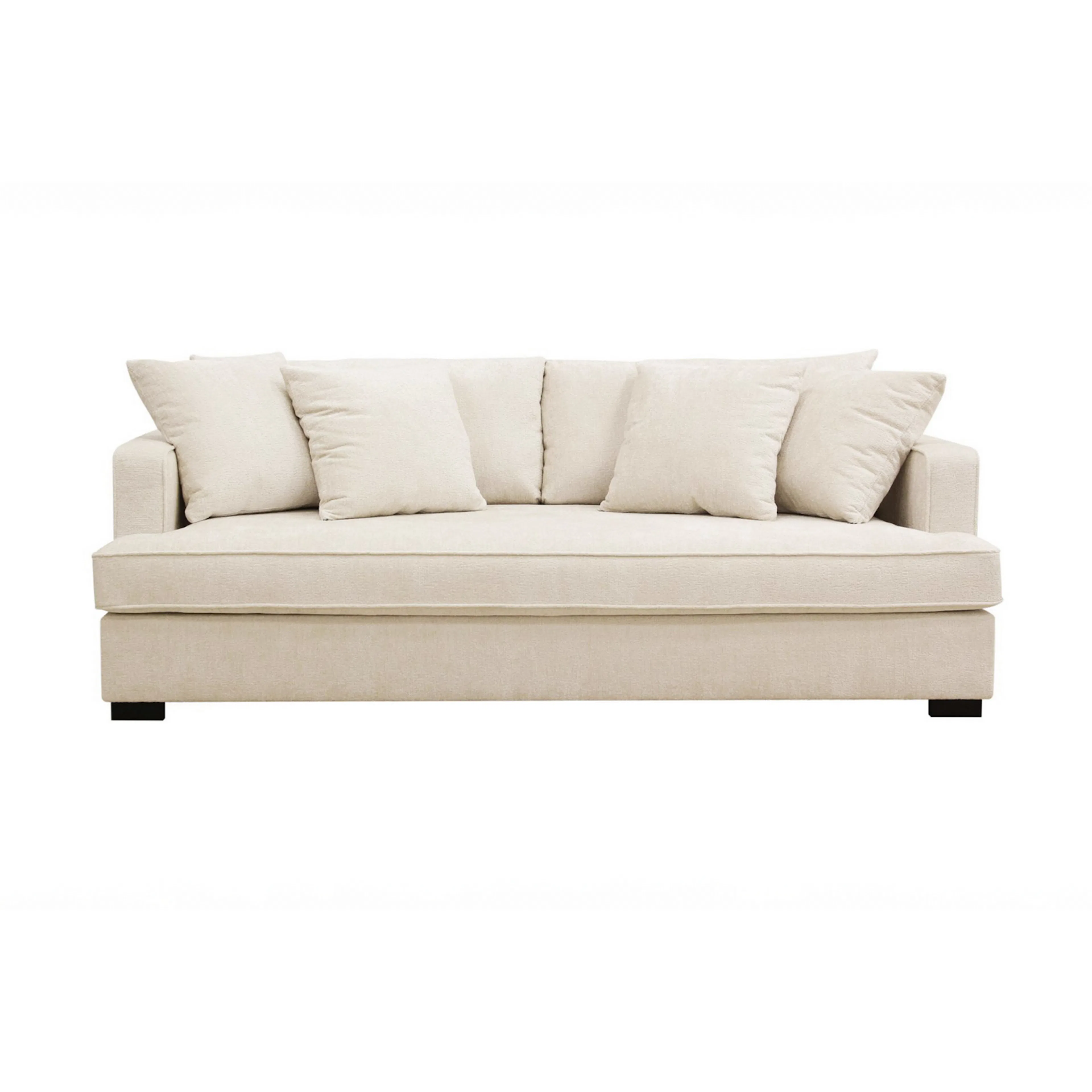 Rossita 3-sits Djup Soffa med hel dyna i Chenille Beige Chenille