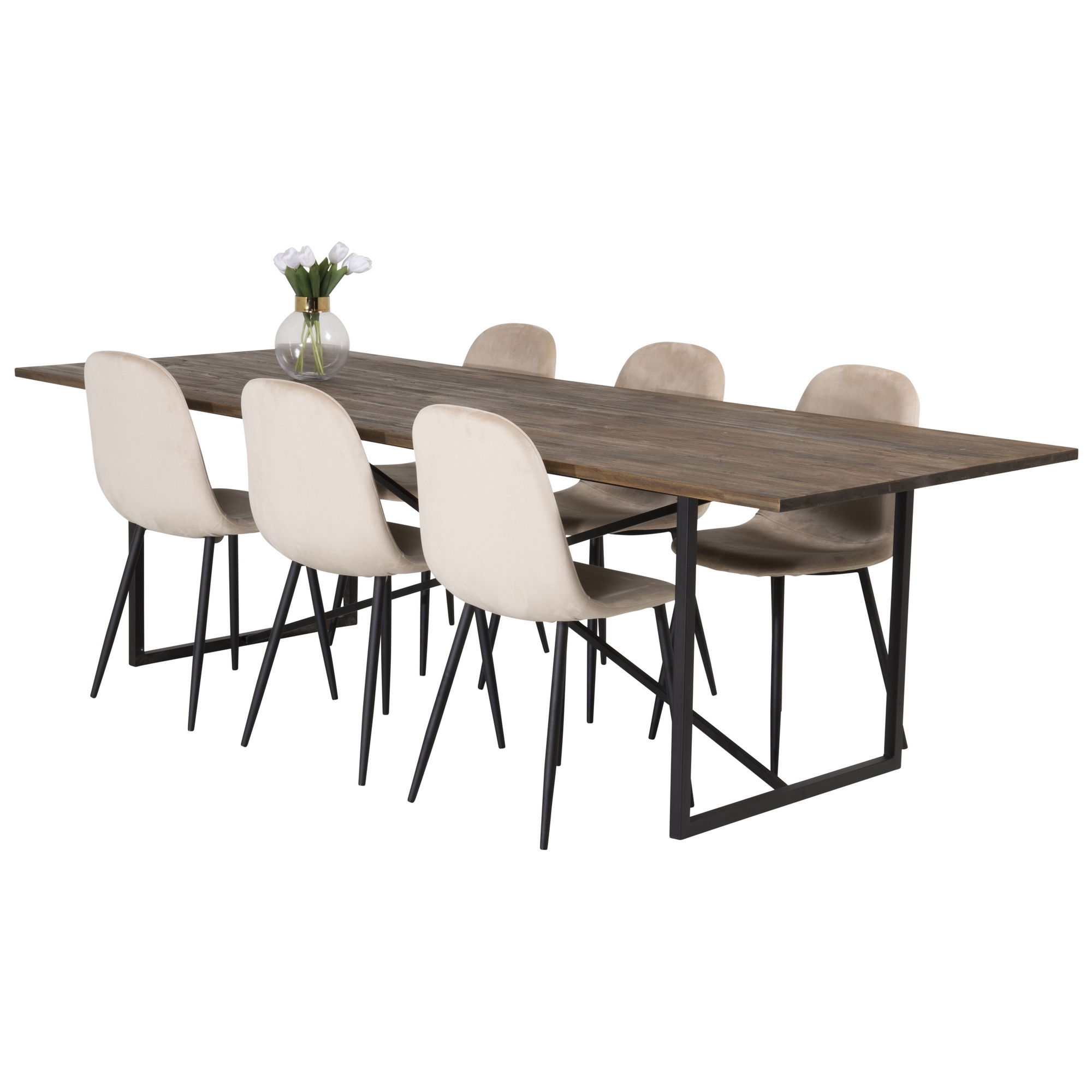 Matgrupp Venture Home Peo med 6 Pobbie Stolar Sammet