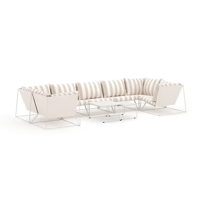 Loungesoffa Comfort Garden Usteryd utomhus U-soffa 7-sits med stängt avslut