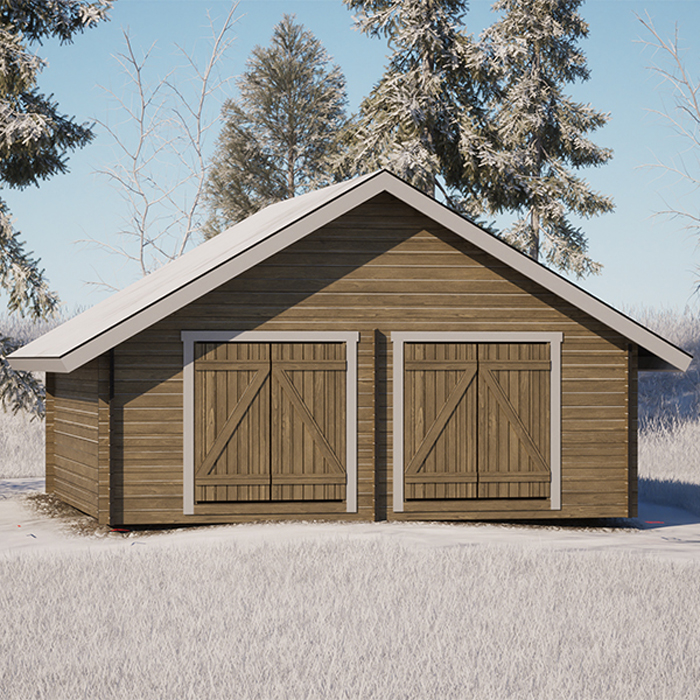 Timmerförråd LP Garden S-XXL (25m²) Rak Vägg