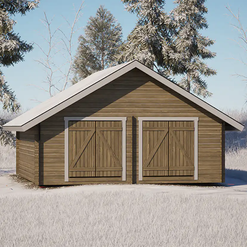 Timmerförråd LP Garden S-XXL (25m²) Rak Vägg