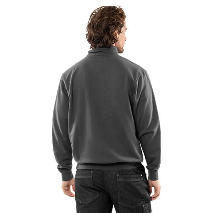 SWEATSHIRT KORT ZIP 1737 SWB Färg: Mörkgrå, Storlek: XS