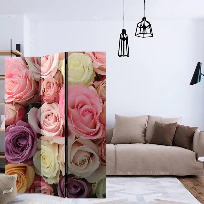 Rumsavdelare Skärmvägg Arkiio Pastel Roses 135x172 cm