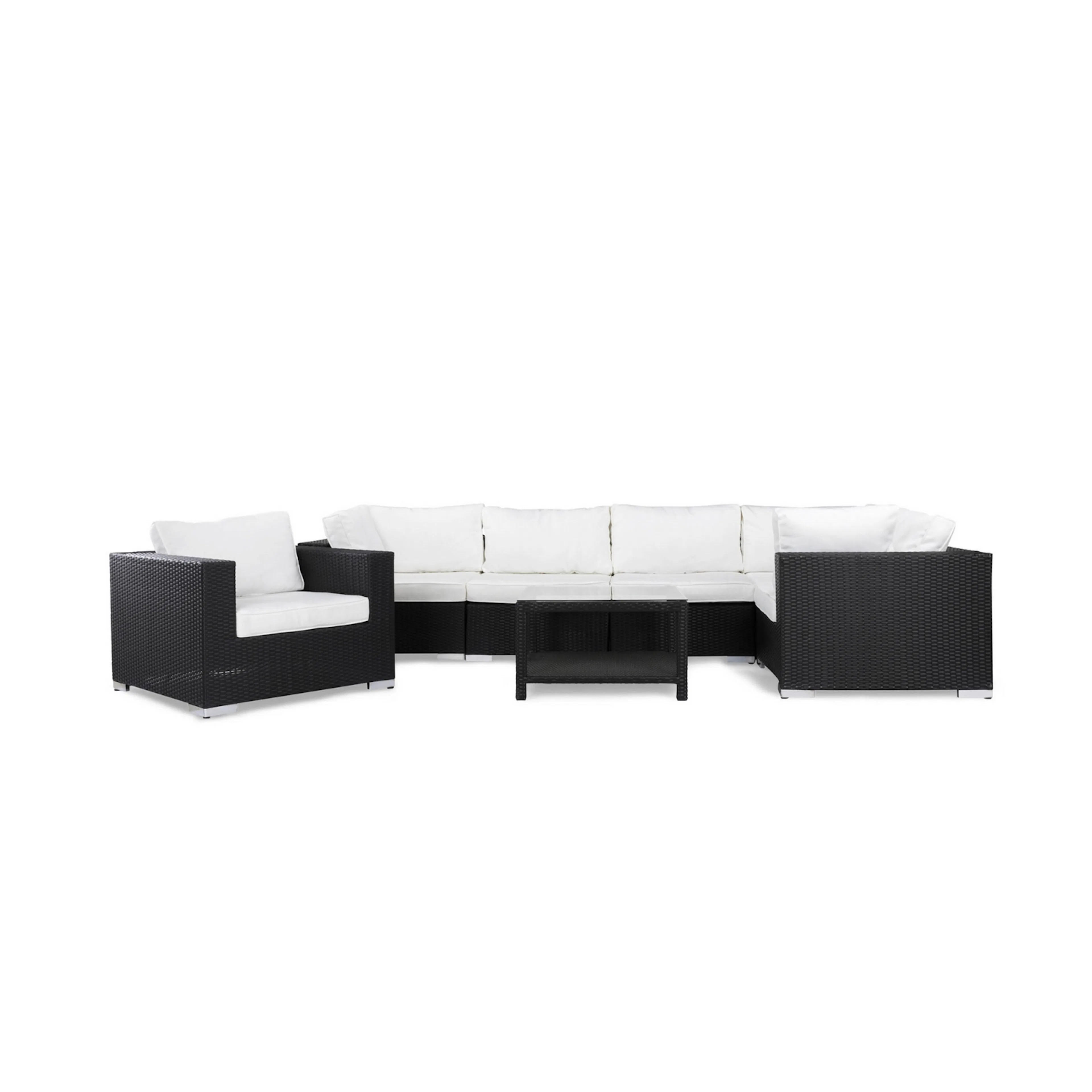 Loungegrupp Comfort Garden Bahamas 6-sits med Fåtölj och Bord 75x75