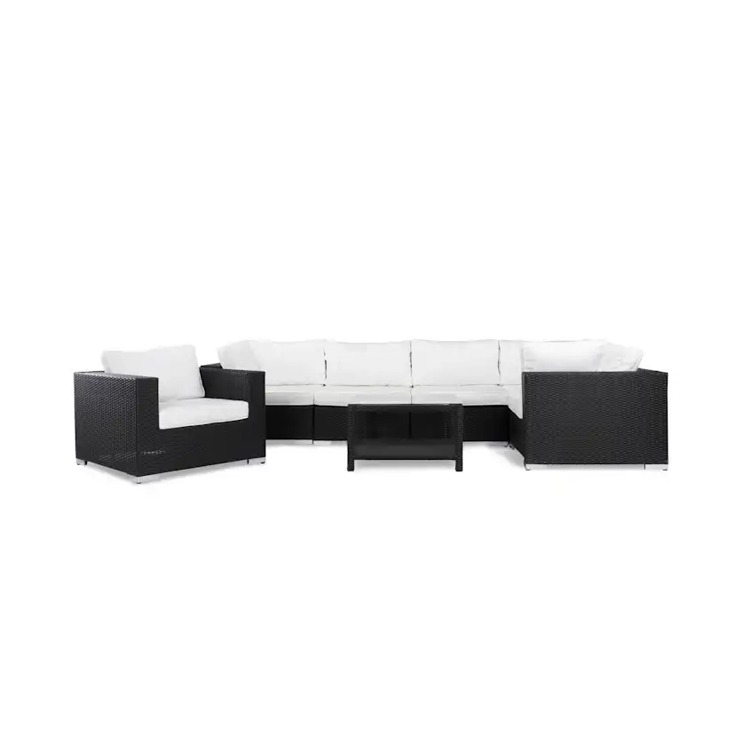 Loungegrupp Comfort Garden Bahamas 6-sits med Fåtölj och Bord 75x75