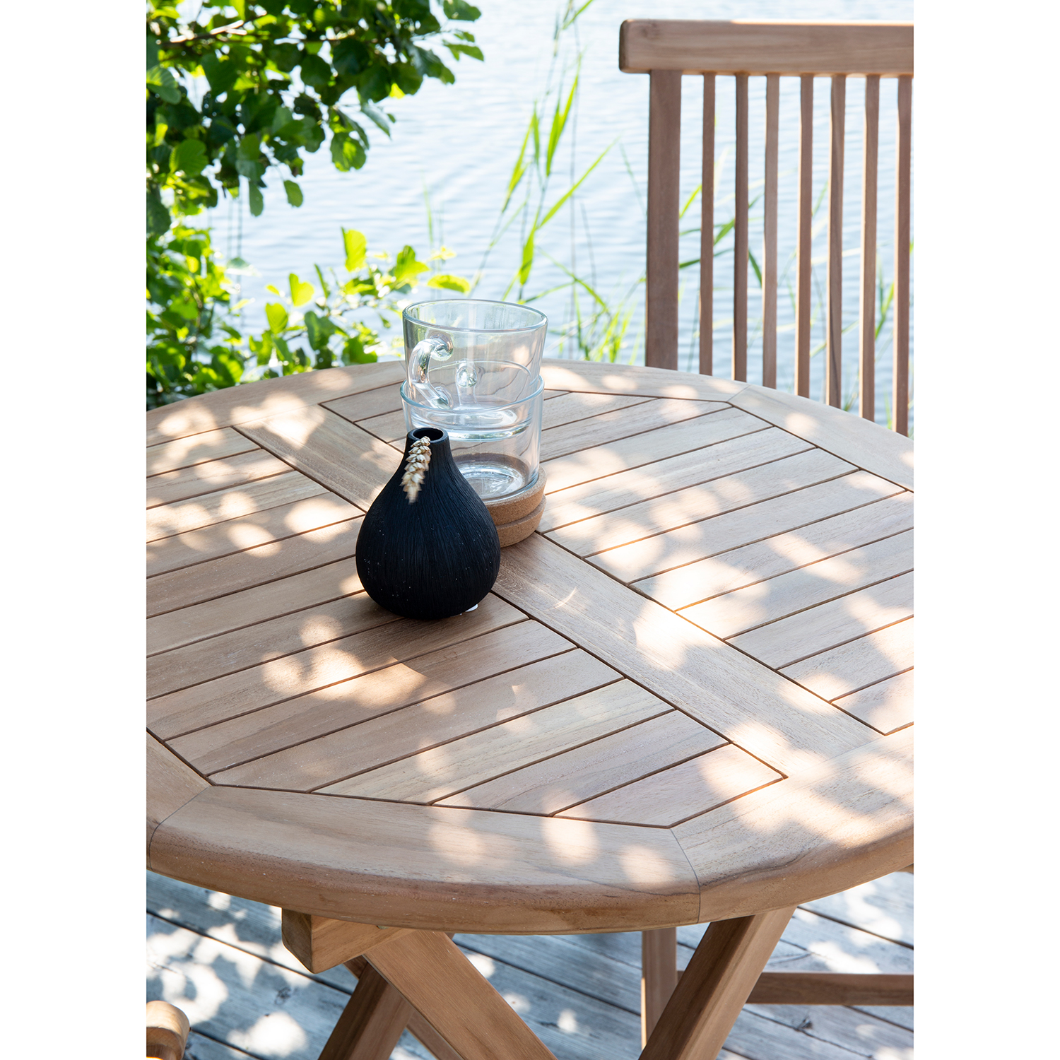 Cafégrupp Venture Home Kenya Ø70 cm med 2 Fällbara Stolar