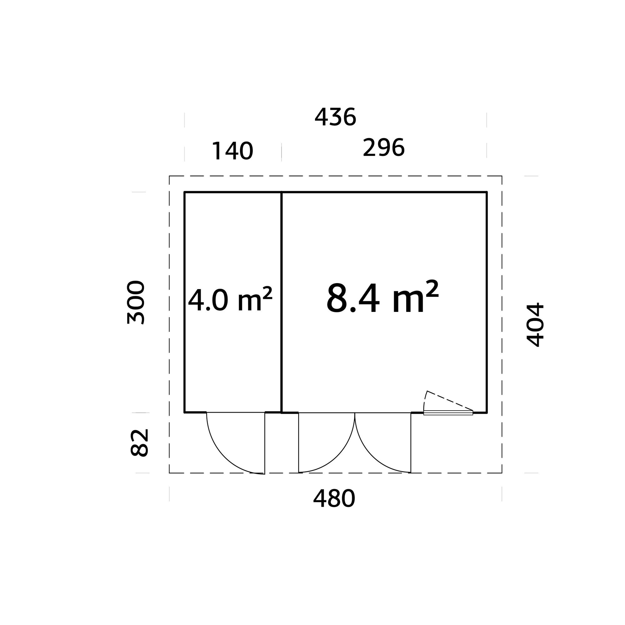 Stuga Palmako Aurelia 13,1 m² (inv. 12,4 m²)