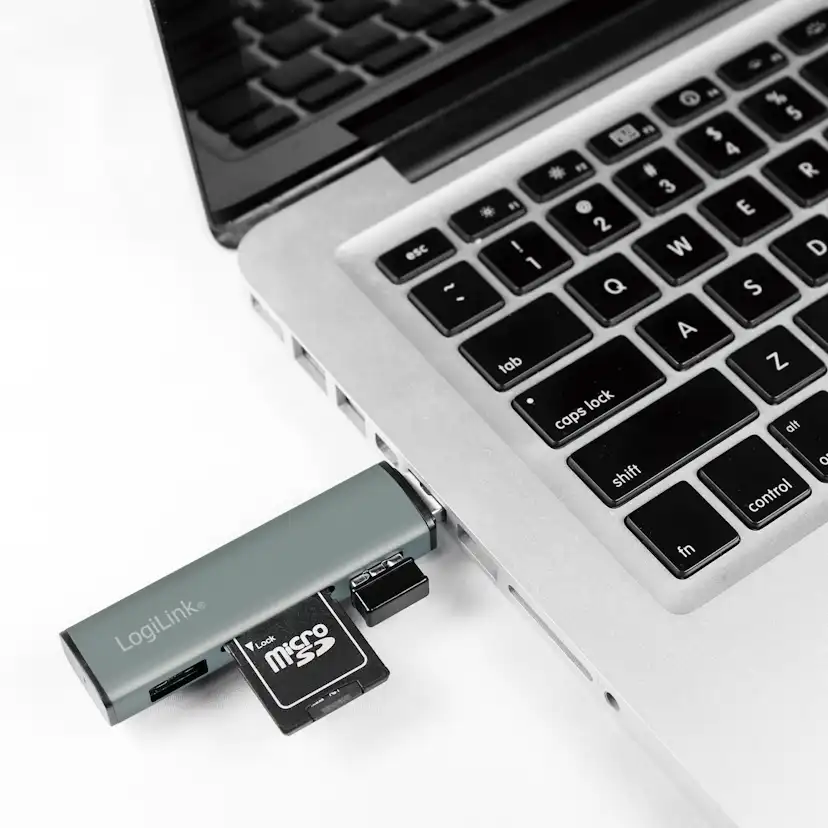 USB-hub LogiLink USB 3.2 Gen2 Minneskortsläsare/USB-A