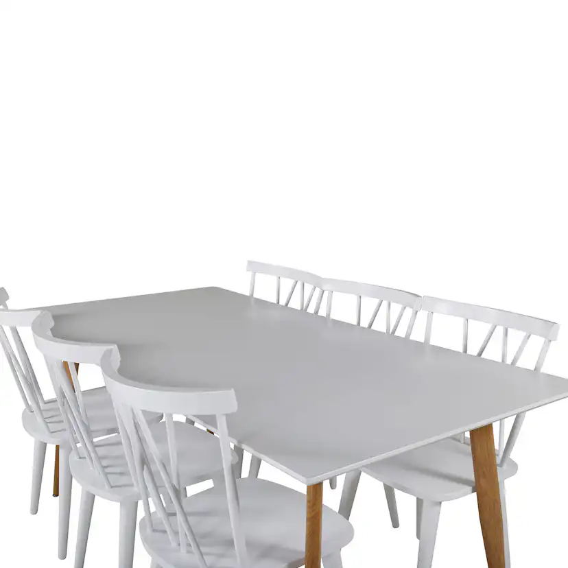 Polar Dining Table - 180*90*H75 - White / Oak, Mariette Vit