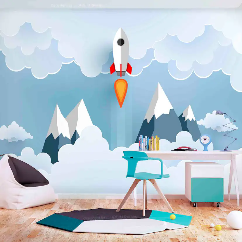 Fototapet Arkiio Rocket in the Clouds