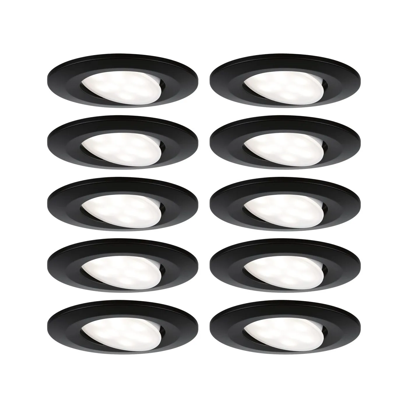 Downlight Paulmann Calla Matt svart, 10x6 W, 10-pack, Standard
