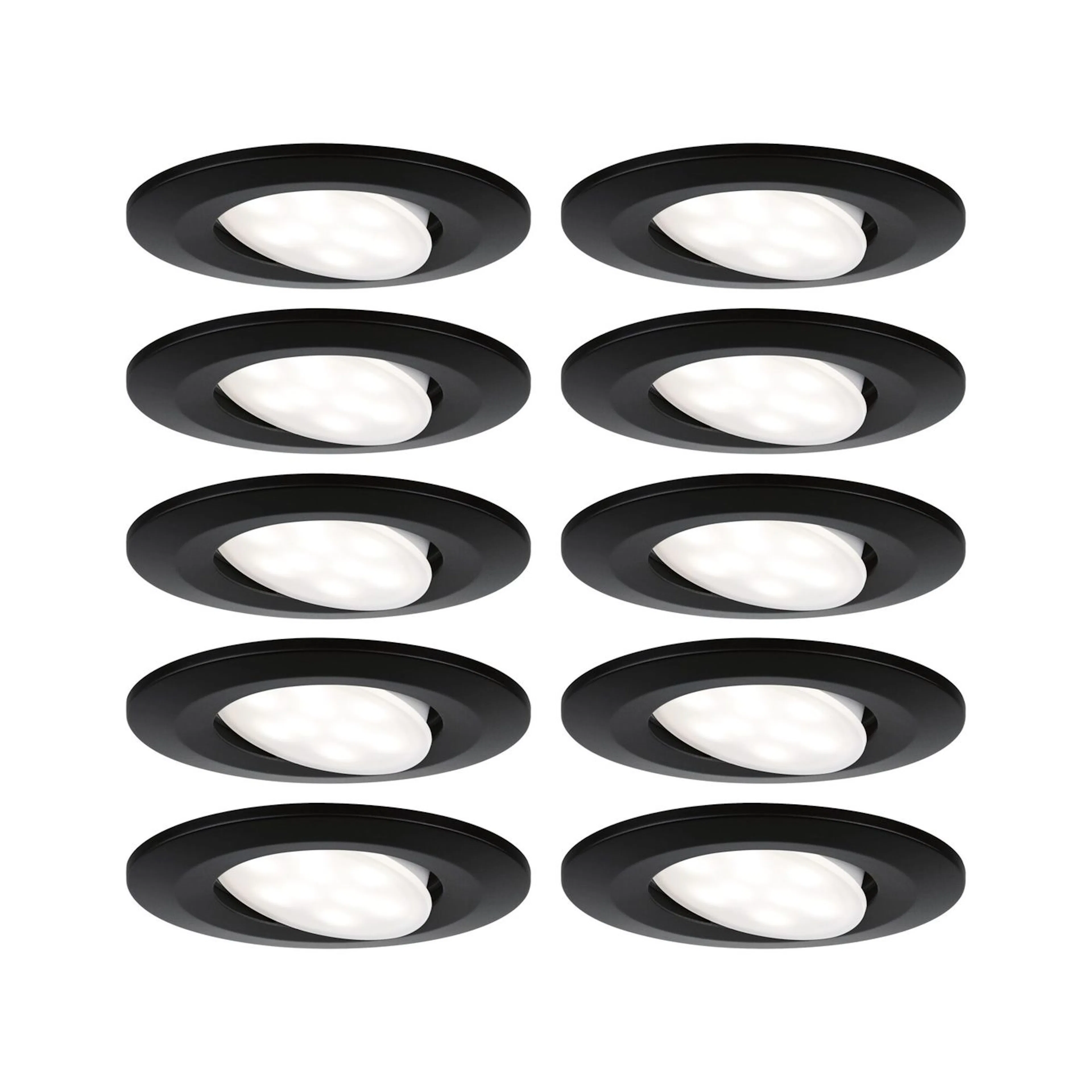 Downlight Paulmann Calla Matt svart, 10x6 W, 10-pack, Standard