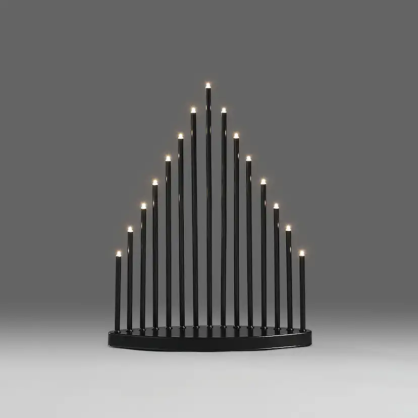 Adventsljusstake Gnosjö Konstsmide 15L LED Svart Metall