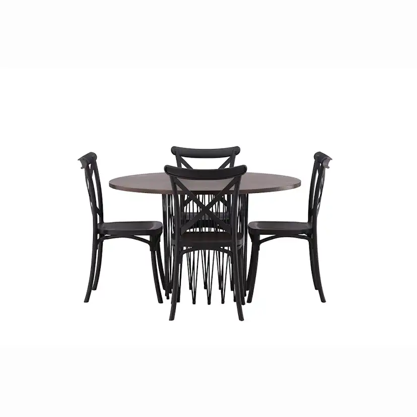 Matgrupp furniture/fashion Stone Rund med 4 Crosett Stolar