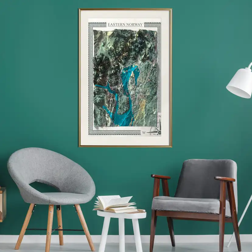 Poster Artgeist Affisch Isometric Map Eastern Norway