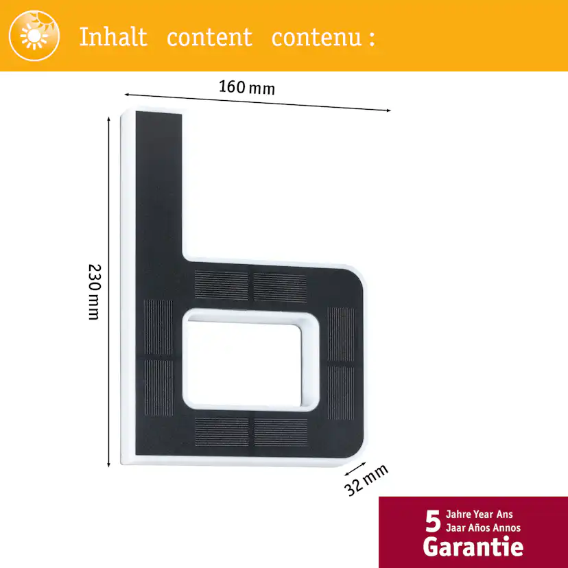 Fasadbelysning Solcell LED Paulmann Husnummer A-D med belysning inkl. utbytbart batteri IP44 Design: B