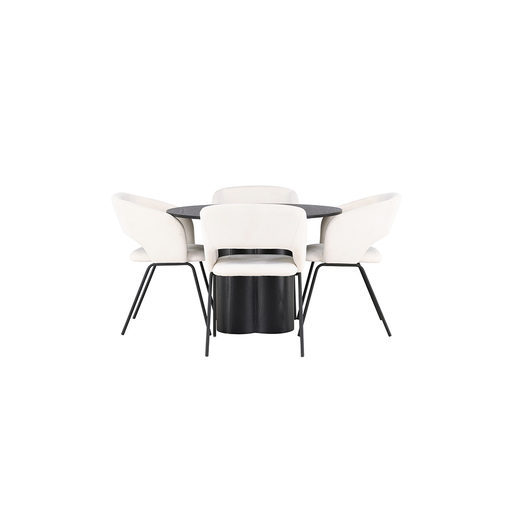 Matgrupp Venture Home Olivia Ø110 cm med 4 st Day stolar