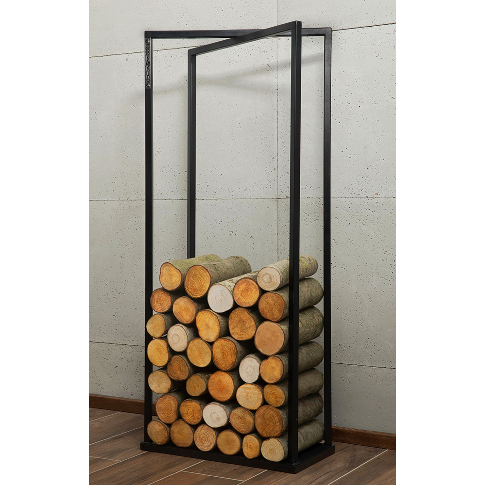 Vedställ gop CookKing Luis Vedhylla 121 cm i Svart Stål