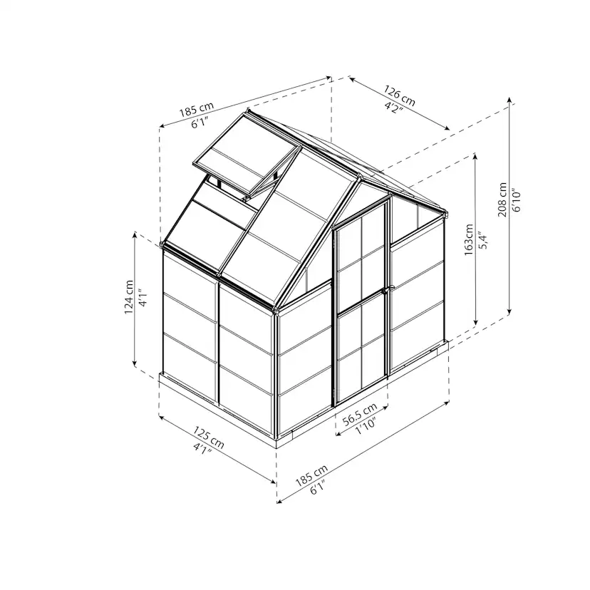 Växthus Canopia by Palram Mythos 2,3 m² Silver