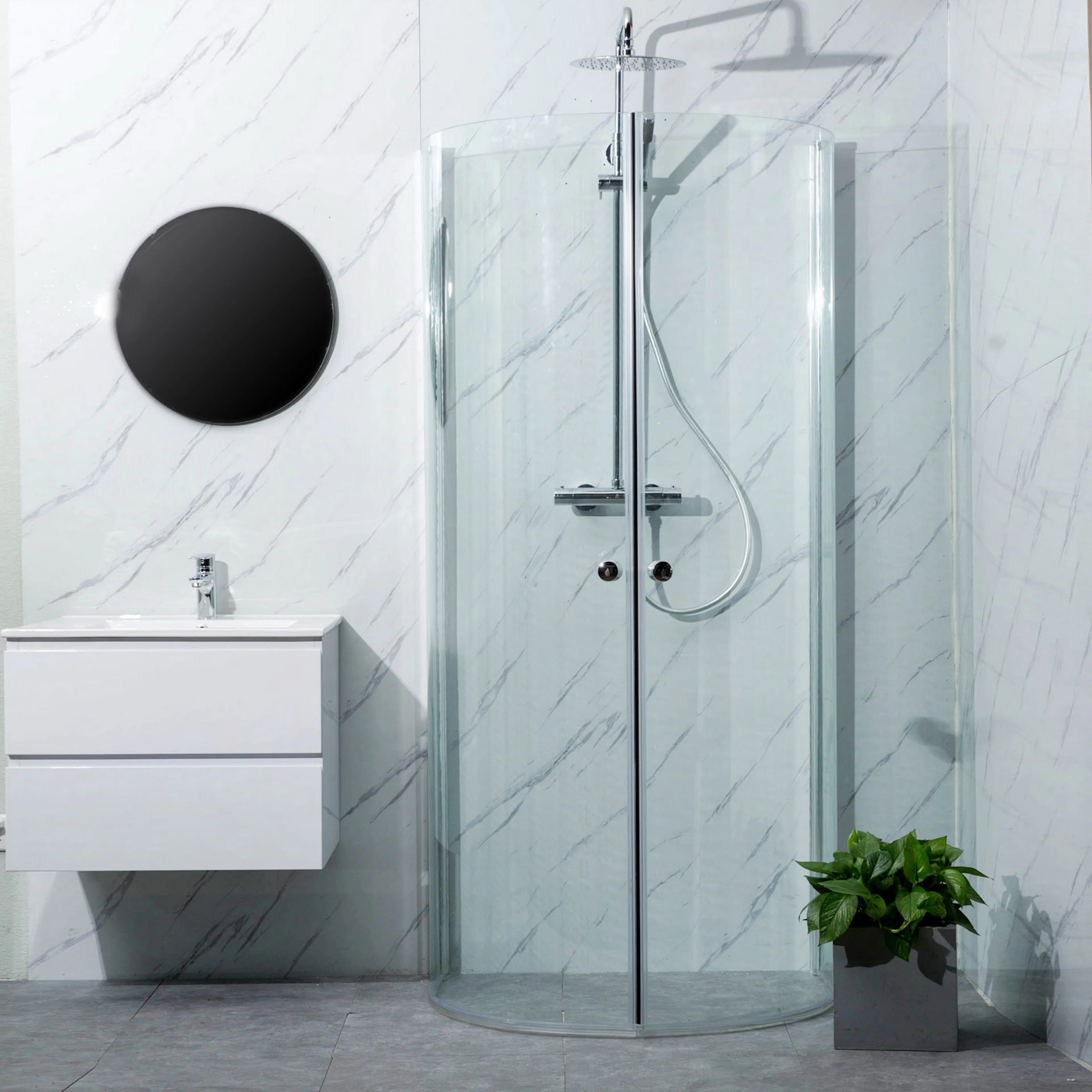 Duschhörn Bathlife Mitt Aluminium