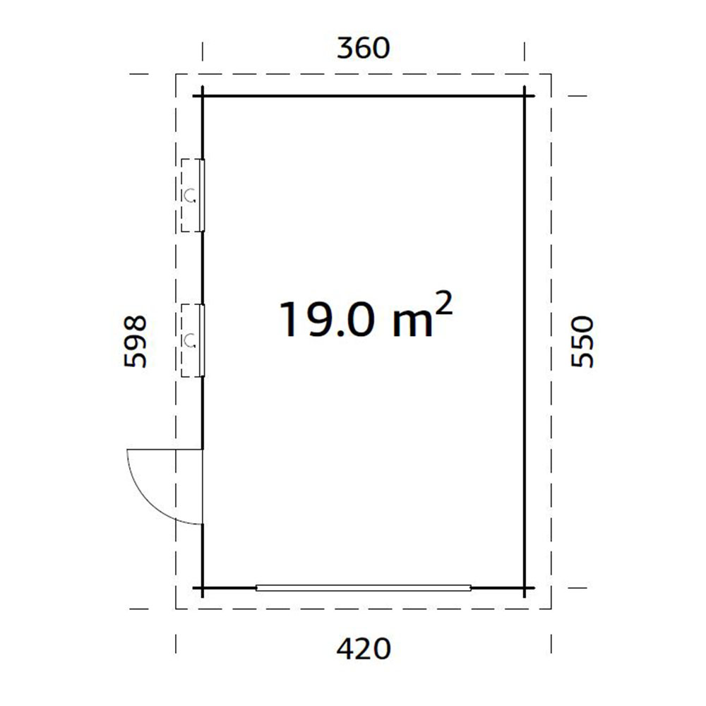 Garage Palmako Rasmus Kit 19,8 m2