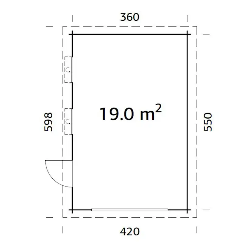 Garage Palmako Rasmus Kit 19,8 m2