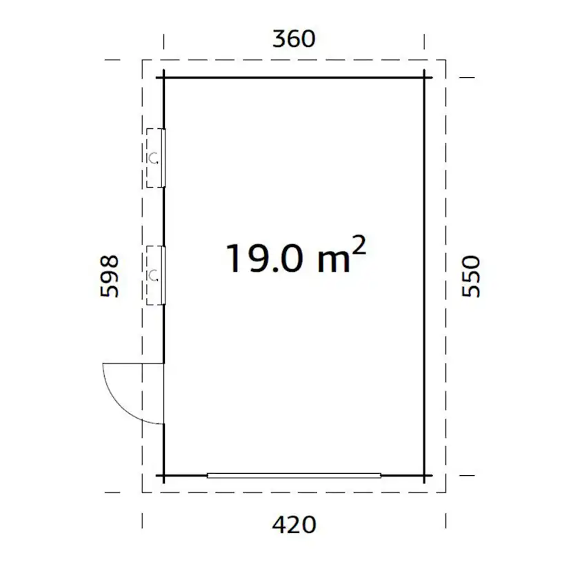 Garage Palmako Rasmus Kit 19,8 m2