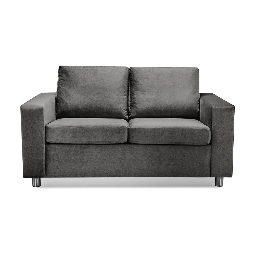 Crazy 2-sits Soffa Sammet Färg: Mörkgrå, Ben: Runda Metall