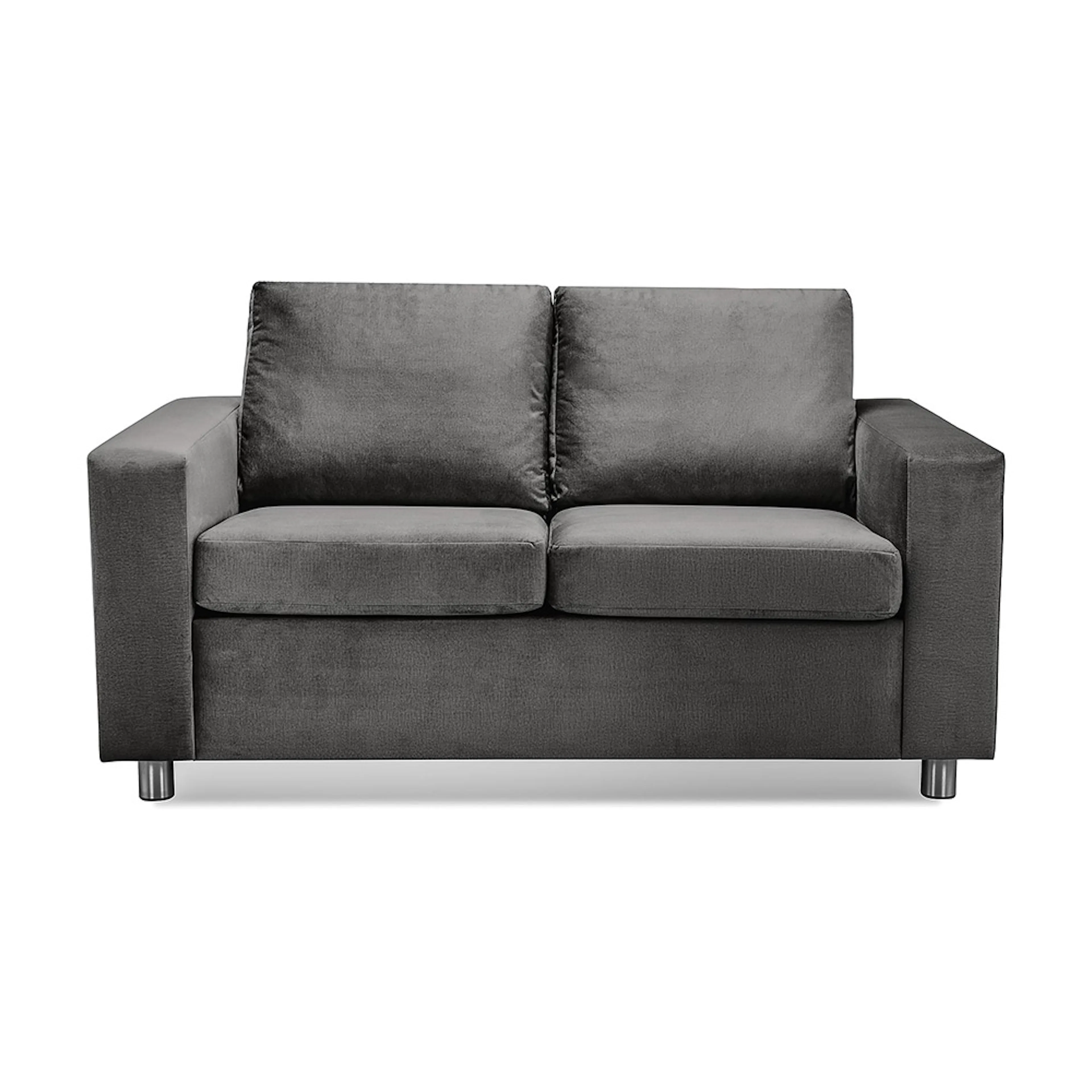 Crazy 2-sits Soffa Sammet Färg: Mörkgrå, Ben: Runda Metall