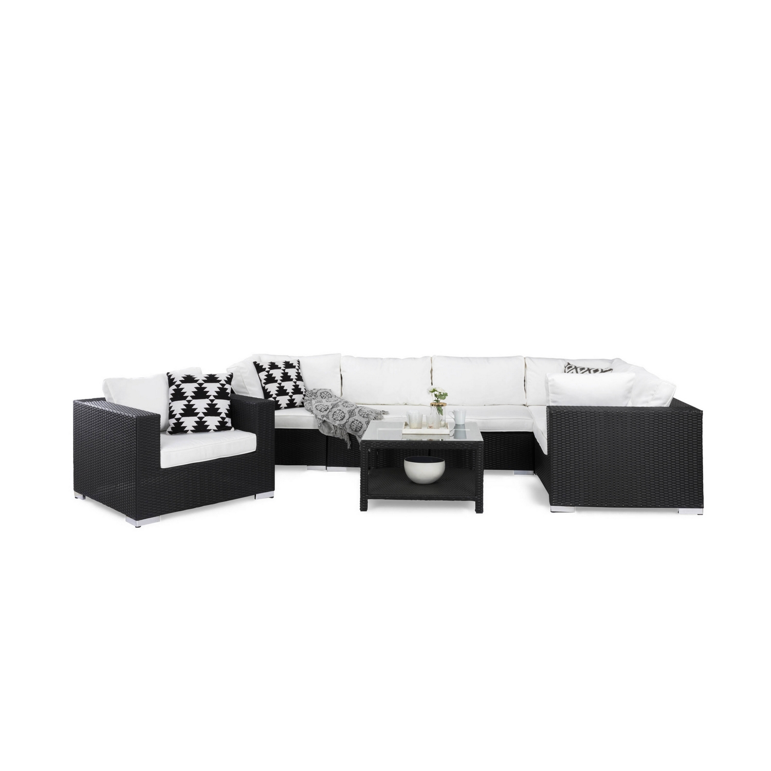 Loungegrupp Comfort Garden Bahamas 6-sits med Fåtölj och Bord 75x75