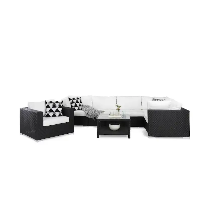 Loungegrupp Comfort Garden Bahamas 6-sits med Fåtölj och Bord 75x75