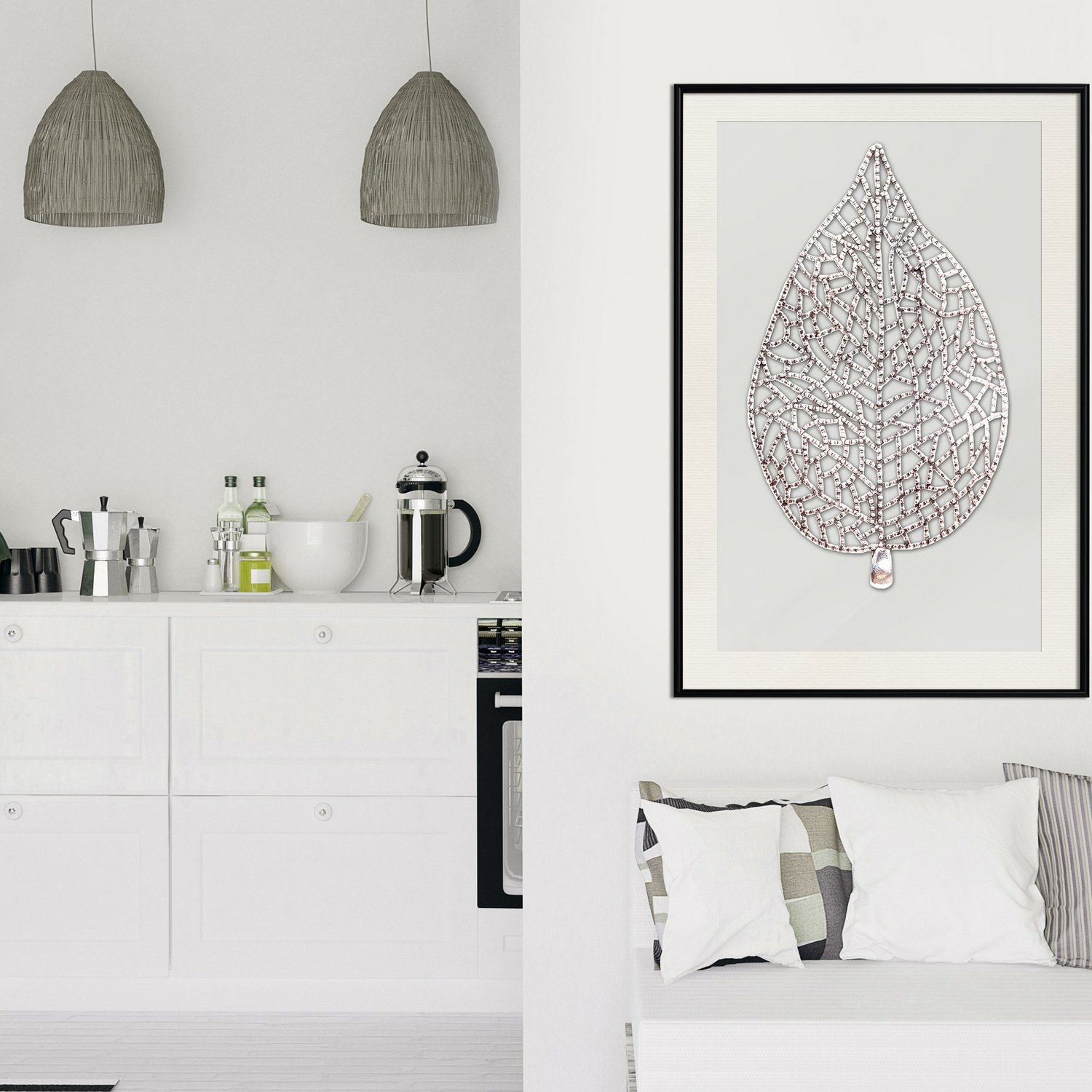 Poster Artgeist Affisch Azur Leaf