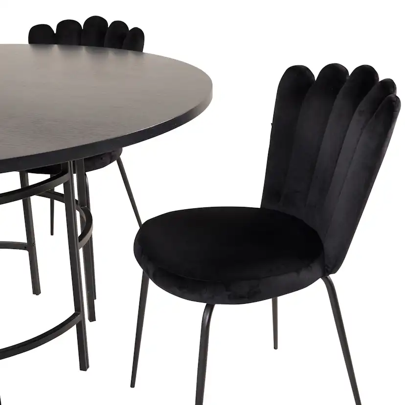 Matgrupp furniture/fashion Copenhagen med 4 Svarta Limhamn Light Stolar