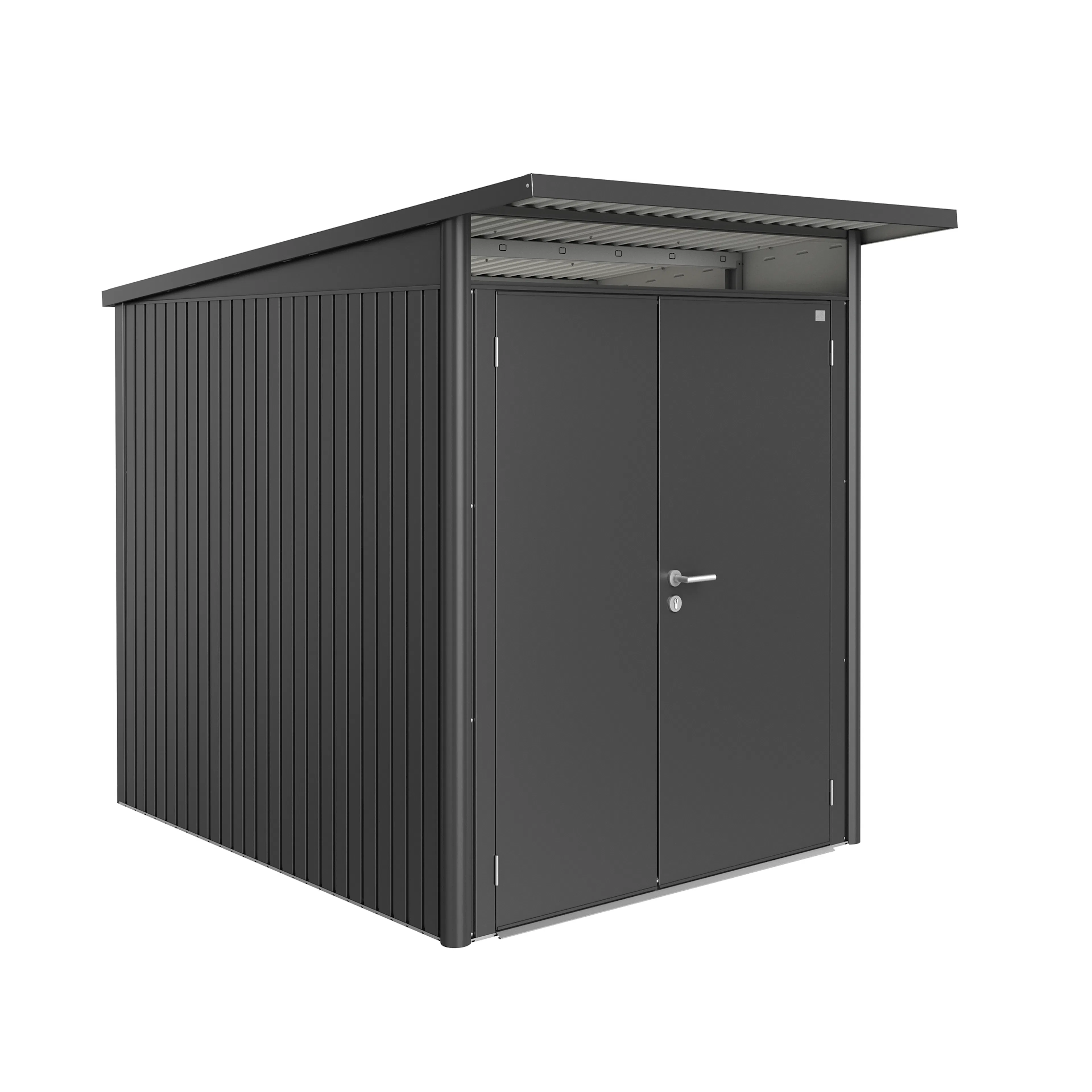 Garden shed AvantGarde size A2 Metallic Mörkgrå with double Metallic Mörkgrå
