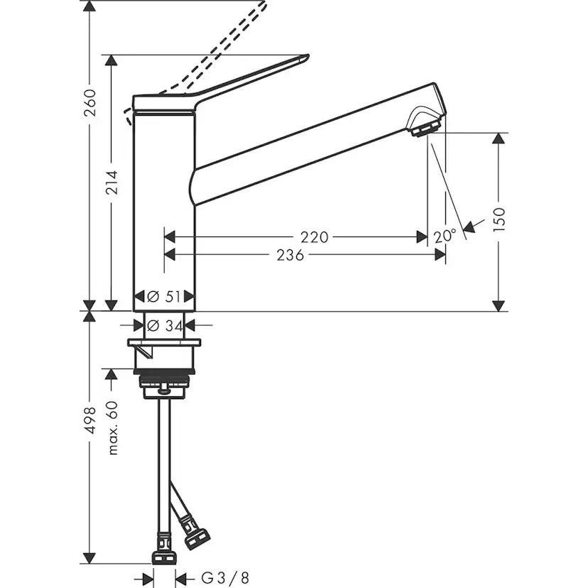 Köksblandare Hansgrohe Zesis M33 150 1Jet
