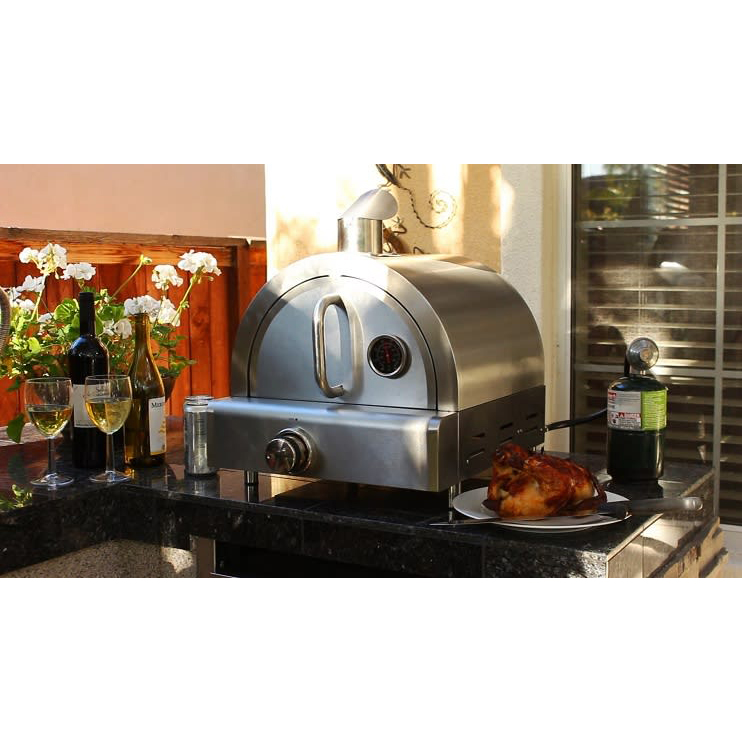 Pizzaugn Myoutdoorkitchen Philadelphia Fristående i Rostfritt Stål med Pizzasten i Tegel