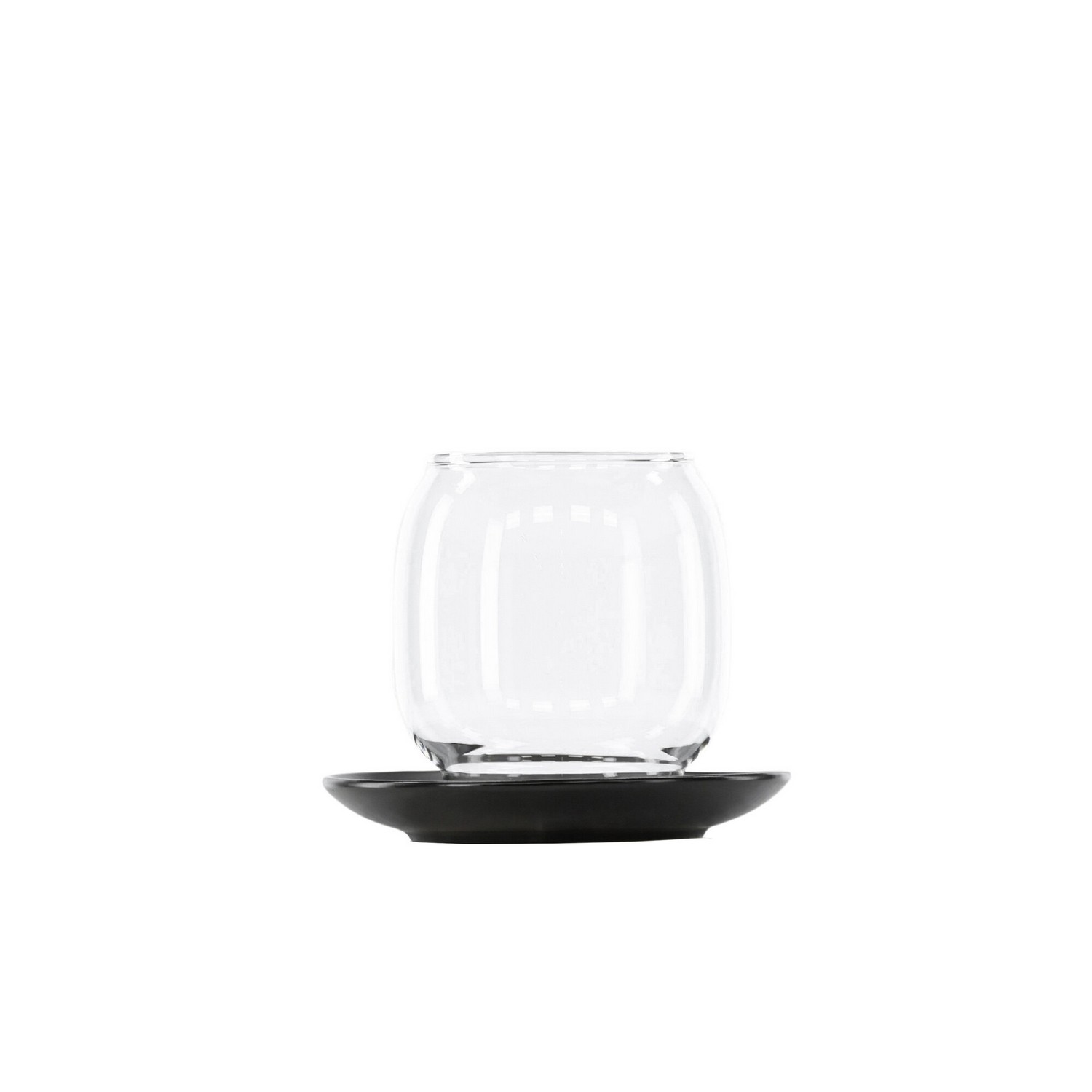 Archy Lantern - Matte Black/Clear Glass - 12*H10cm Svart