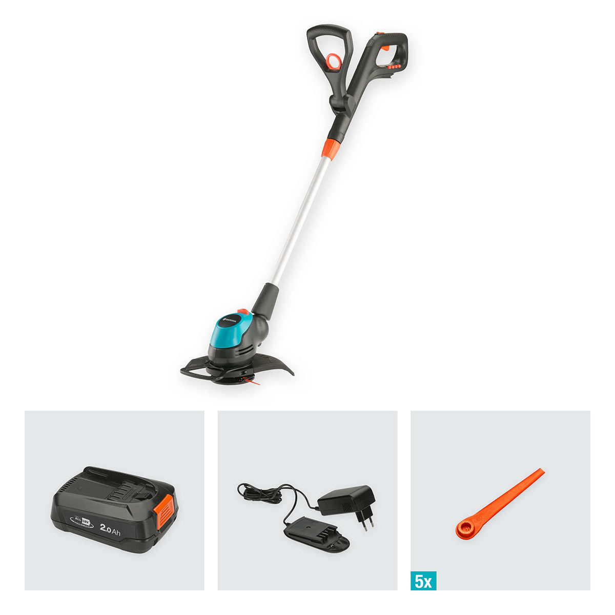 Trimmer Gardena EasyCut 23/18V P4A med Batteri & Laddare