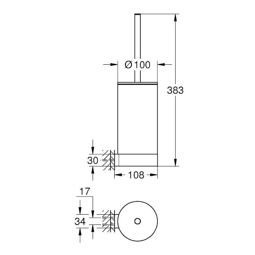 Toalettborste Grohe Atrio 40314 med Hållare