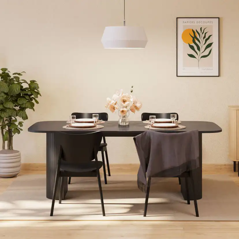 Matgrupp Bark Kopparbo Rektangulärt Matbord 200 cm med 4 Matstol Jerup