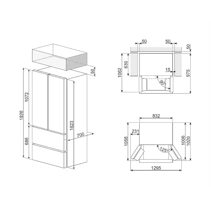 Kyl & Frys Smeg FQ55FXDD French Door Rostfri