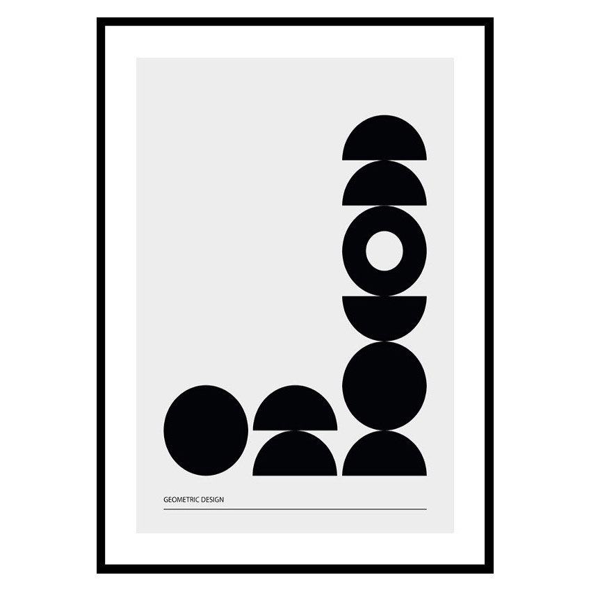 Poster Gallerix Geometric Graphic Black No2